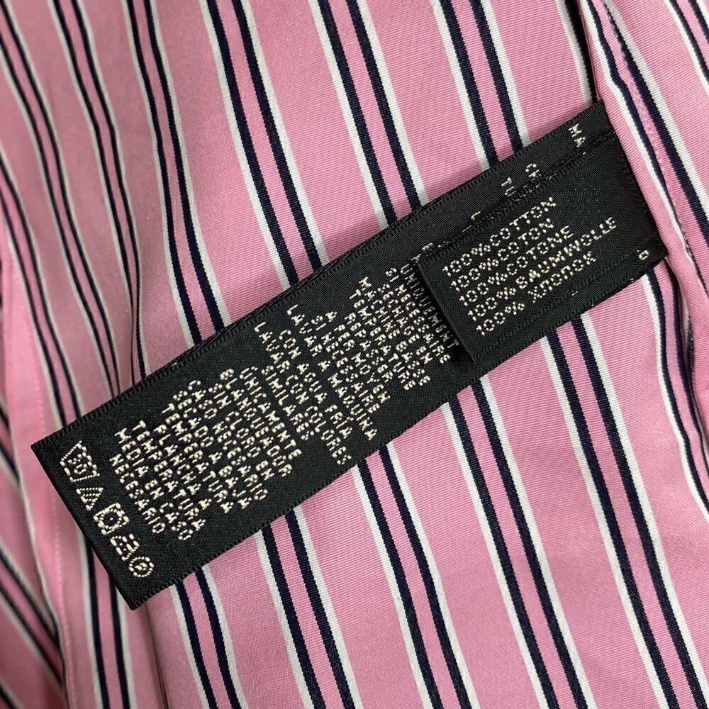 Ralph Lauren ~ Pink Shadow Stripe Polished Cotton Slim Fit Button Up Shirt - Picture 16 of 16